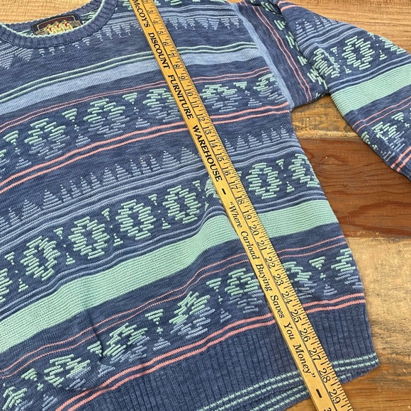 Vintage Ralph Lauren Chaps Geometric Sweater 100% Cotton Made in USA Men’s L - Picture 5 of 9